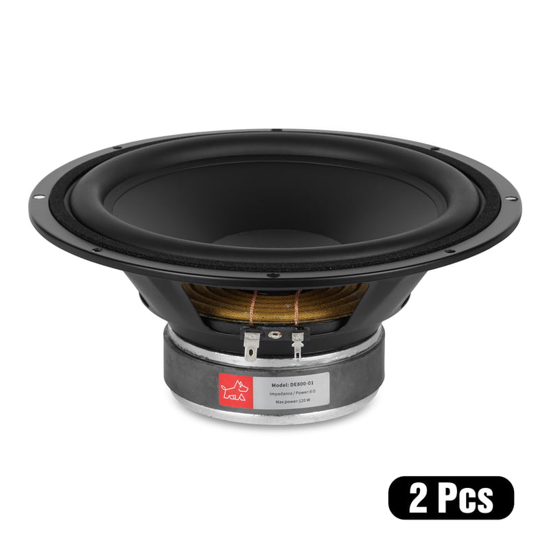 DE800-01 Woofer 8" 8Ohms 120 Watts (2 Pcs)
