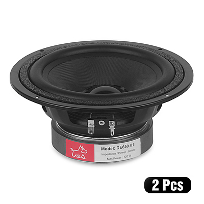 DE650-01 Paper cone Woofer 6.5" 8Ohms 120 Watts (2 Pcs)