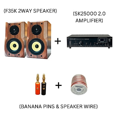 F35K + SK25000 + BANANA PIN + SPEAKER WIRE COMBO SET