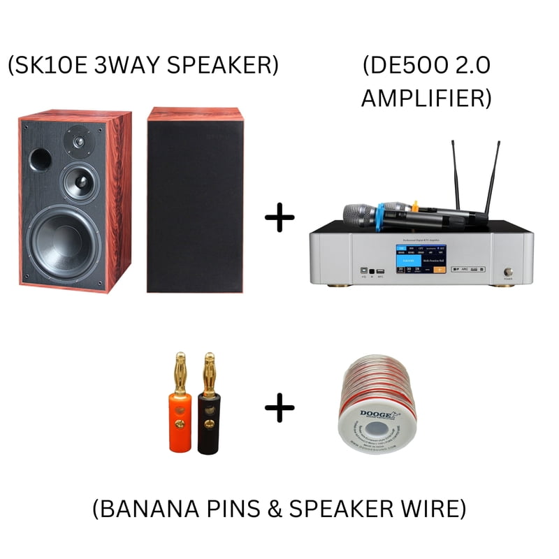 SK10E + DE500 2.0 + BANANA PIN + SPEAKER WIRE COMBO SET