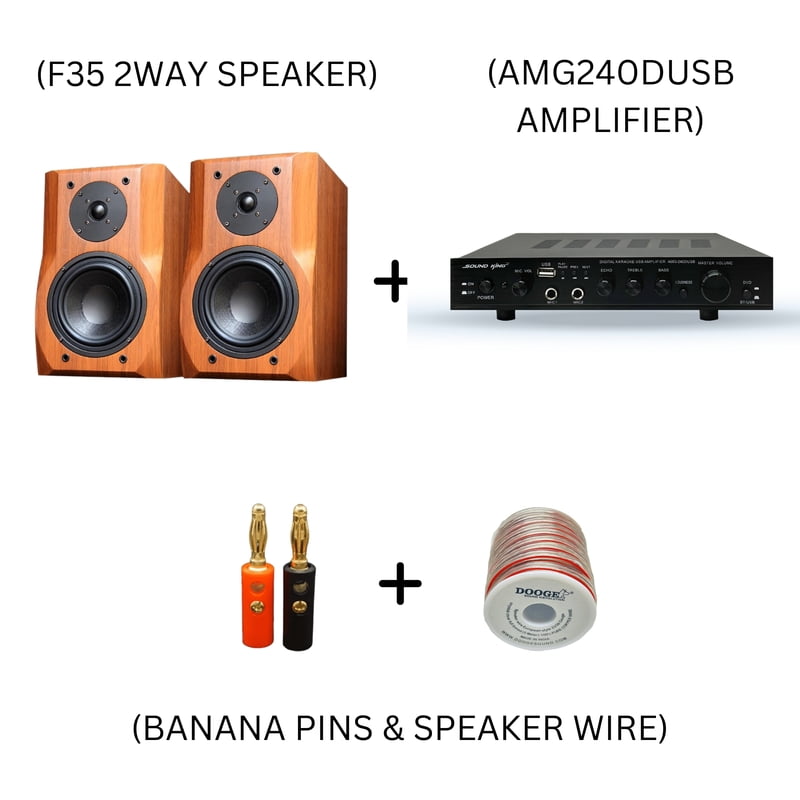 F35 + AMG240DUSB + BANANA PIN + SPEAKER WIRE COMBO SET F35 + AMG240DUSB + BANANA PIN + SPEAKER WIRE COMBO SET