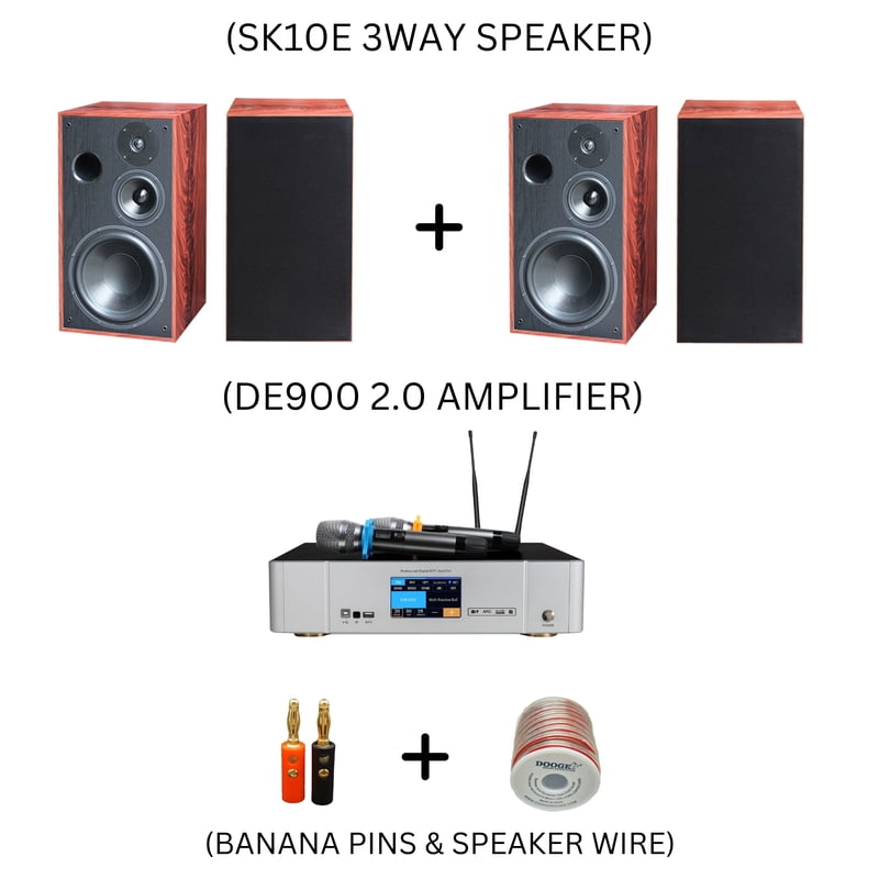 SK10E + SK10E + DE500 2.0 + BANANA PIN + SPEAKER WIRE COMBO SET SK10E + SK10E + DE500 2.0 + BANANA PIN + SPEAKER WIRE COMBO SET
