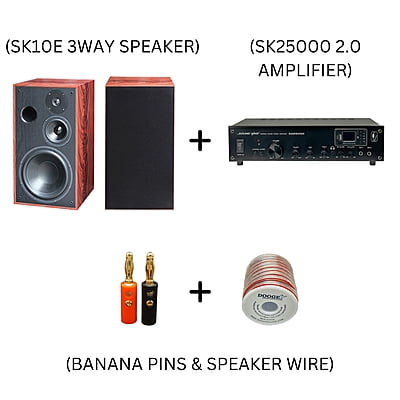 SK10E + SK25000 2.0 + BANANA PIN + SPEAKER WIRE COMBO SET