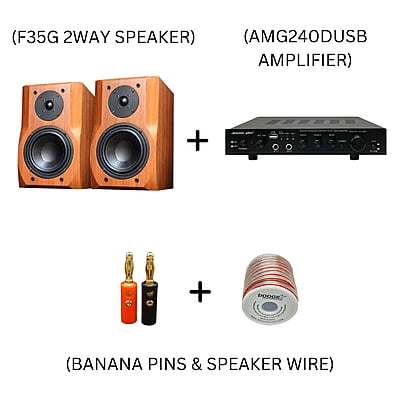 F35G + AMG240DUSB + BANANA PIN + SPEAKER WIRE COMBO SET